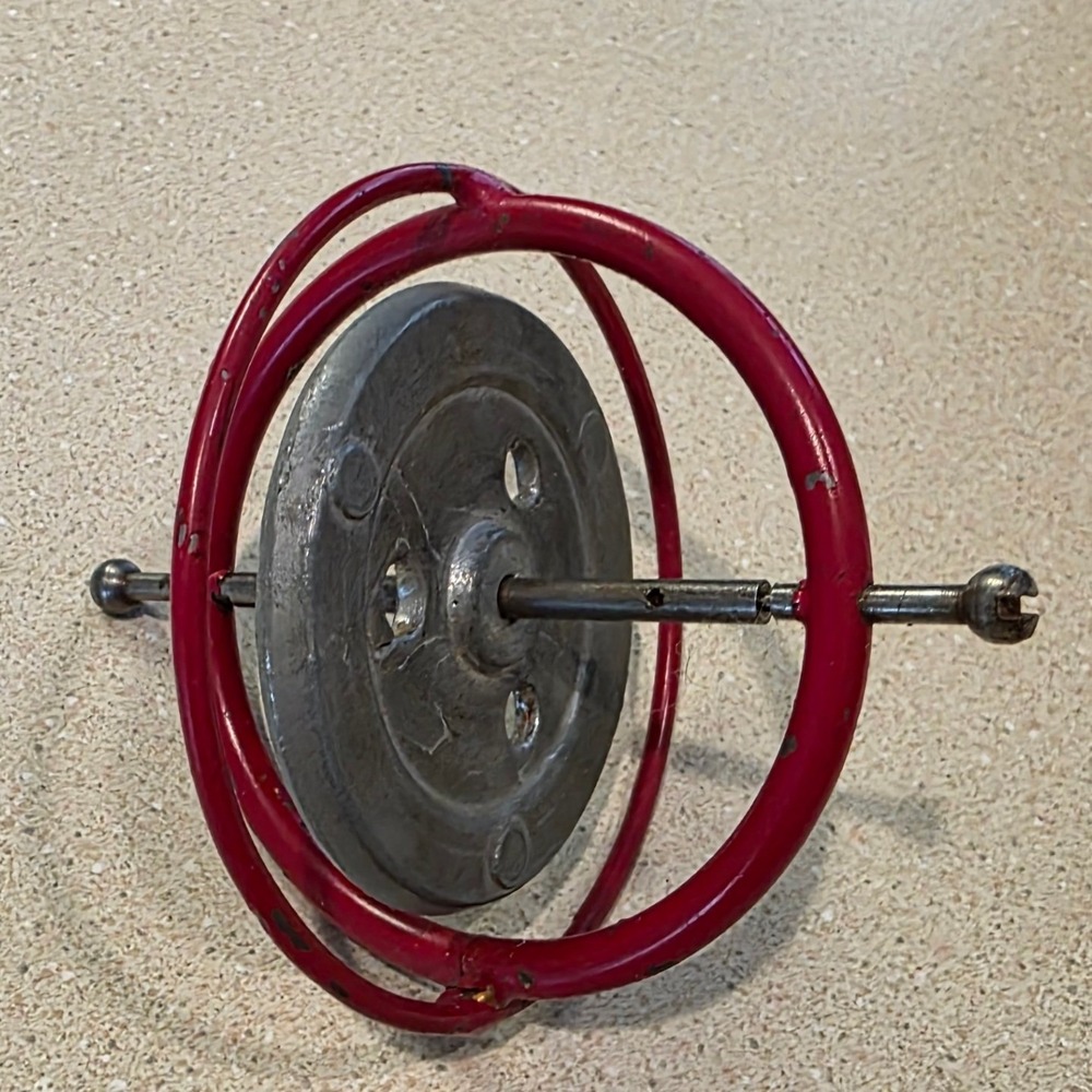 Vintage Tedco Original Gyroscope Science Physics Red, Top Toy